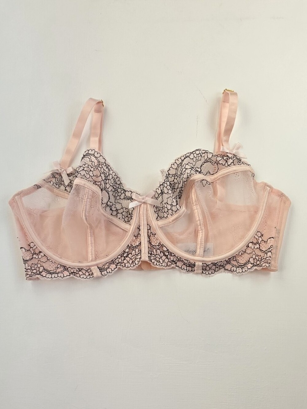 Angabriel Sheer Lace Underwire Bra in Blush Pink Size 34G New W/out Tags